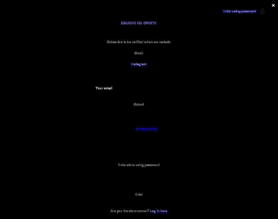 gaucheoudroite.com shopify website screenshot