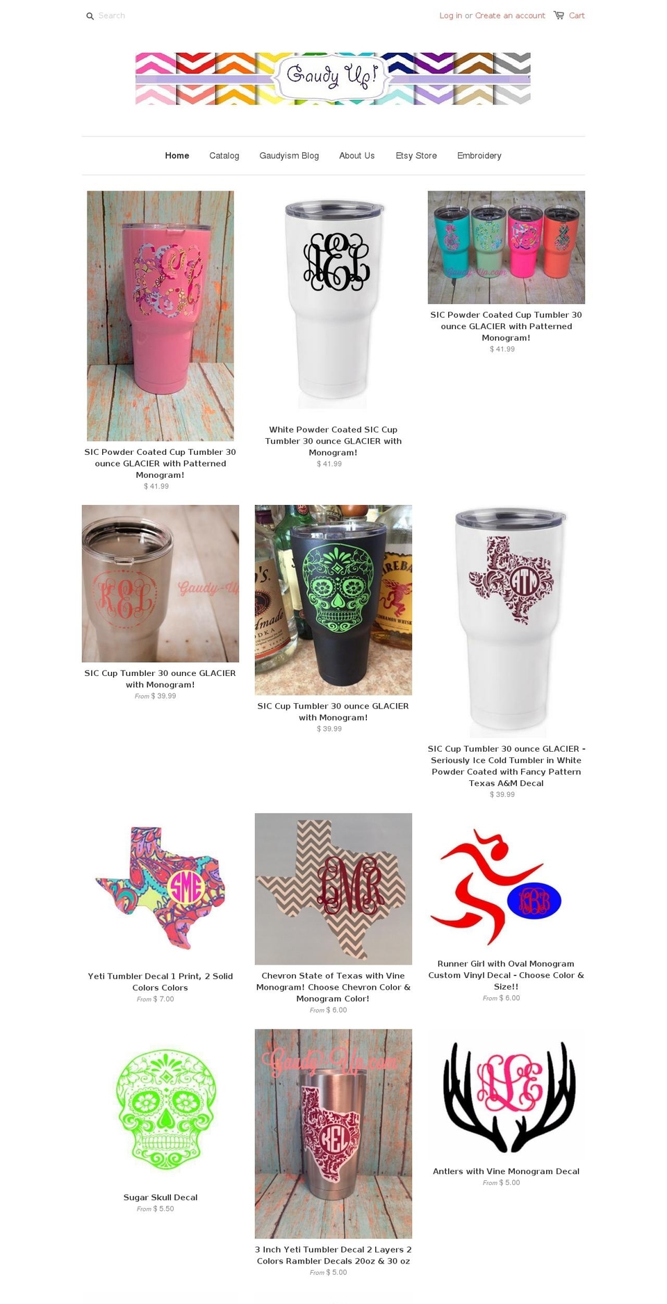 gaudy-up.com shopify website screenshot