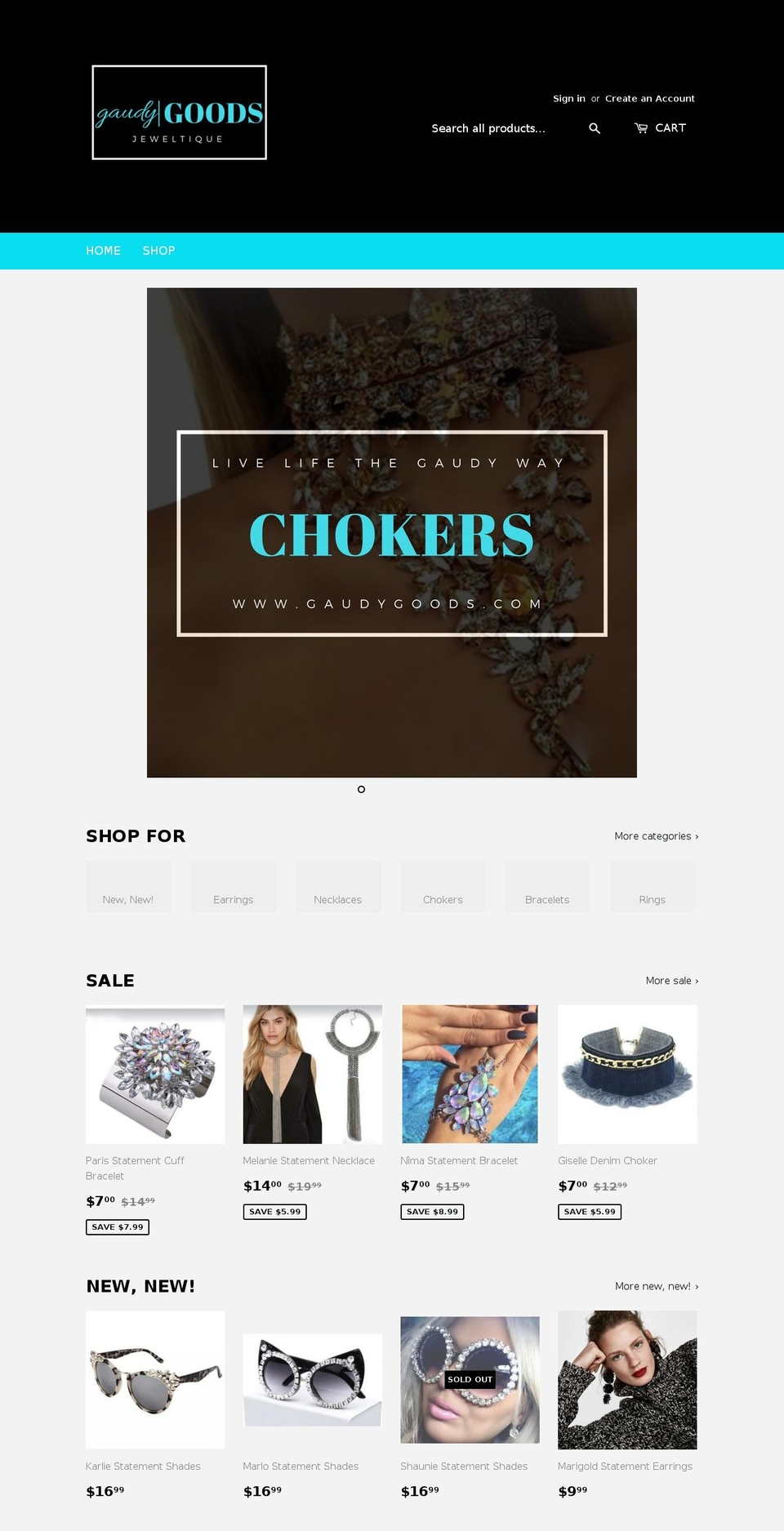 gaudygoods.com — Shopify storefront screenshot
