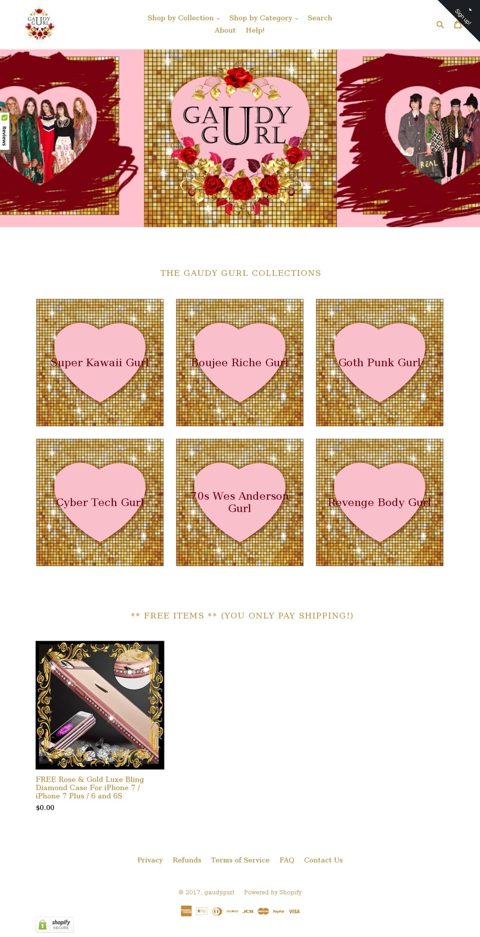 gaudygurl.com shopify website screenshot