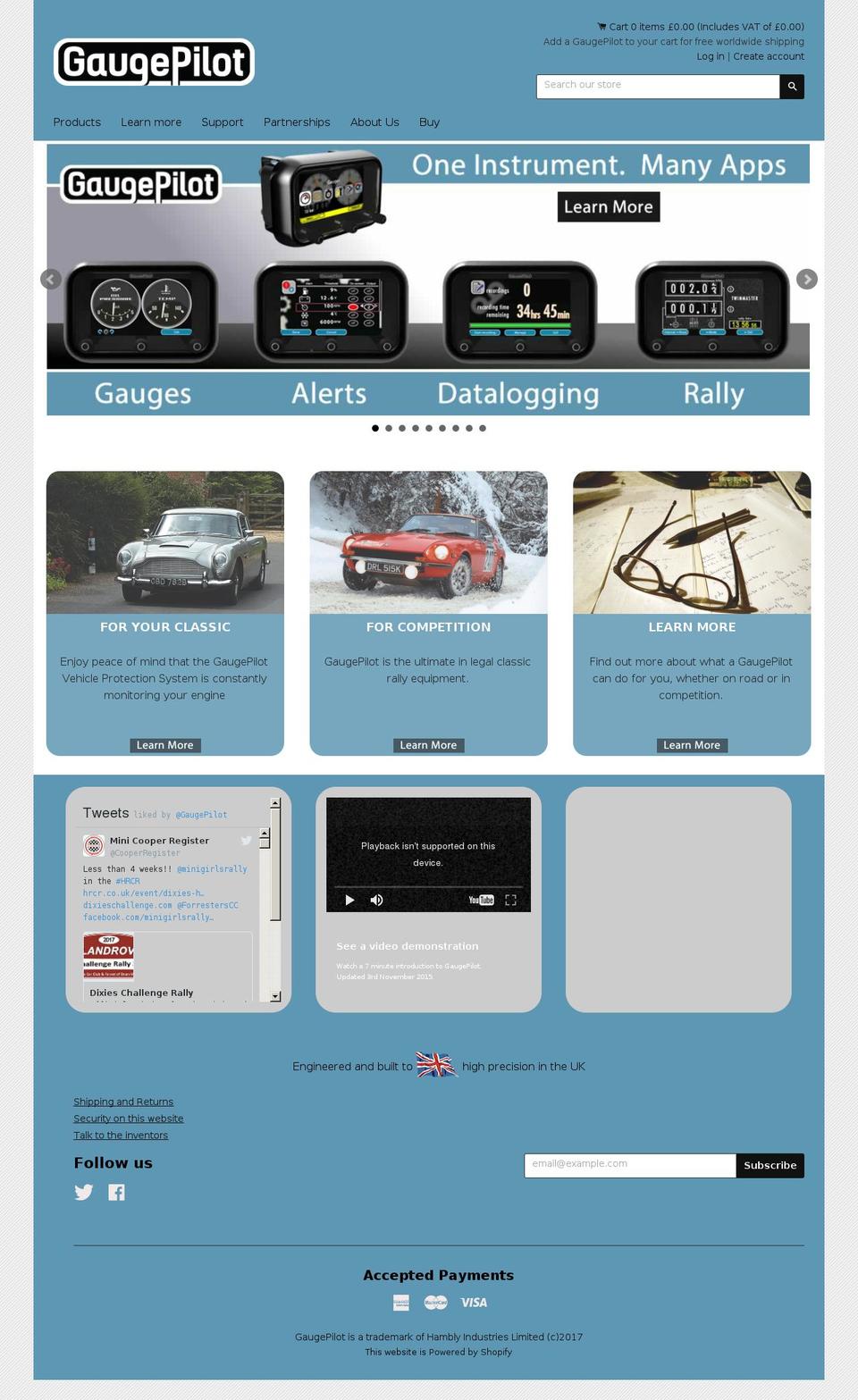gauge-pilot.com shopify website screenshot