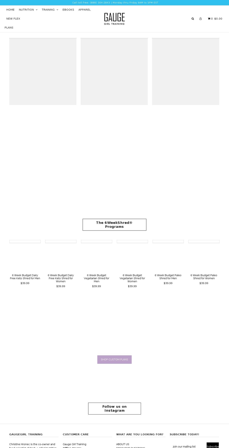 gaugegirltraining.com — Shopify storefront screenshot