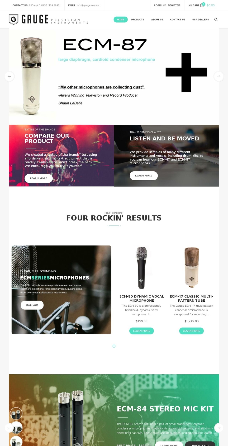 Chandler Gauge Current Shopify theme site example gaugemicrophone.com