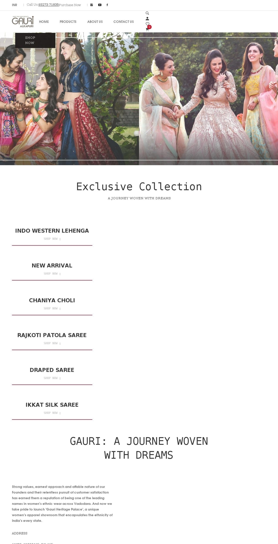 Lezada Shopify theme site example gaurisaree.com