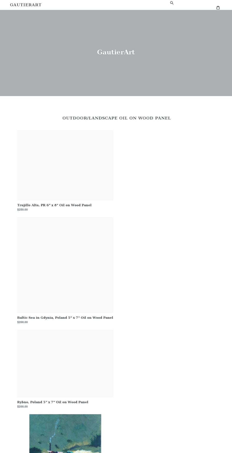 gautierart.org shopify website screenshot