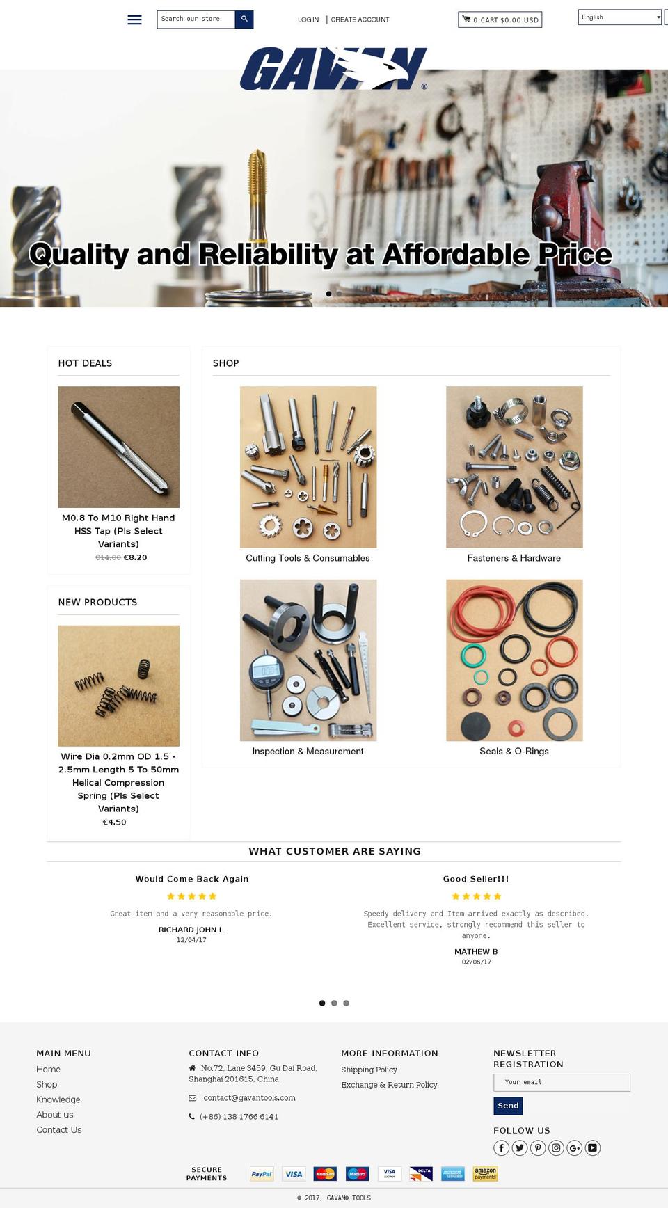 gavantools.com — Shopify storefront screenshot