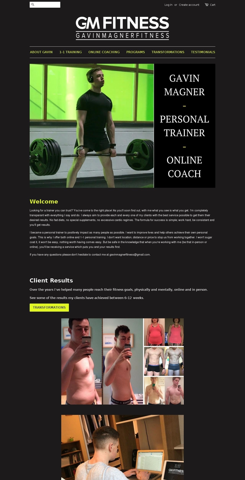 gavinmagner.com — Shopify storefront screenshot