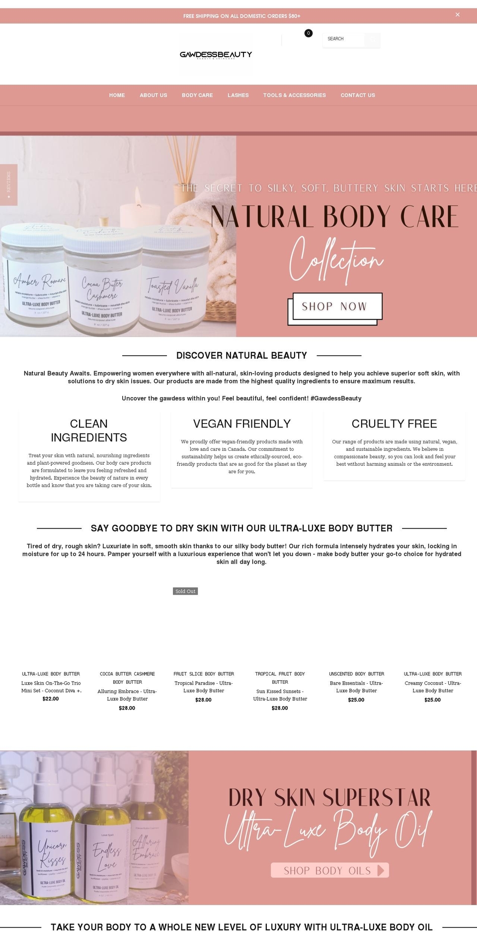 gawdessbeauty.com shopify website screenshot