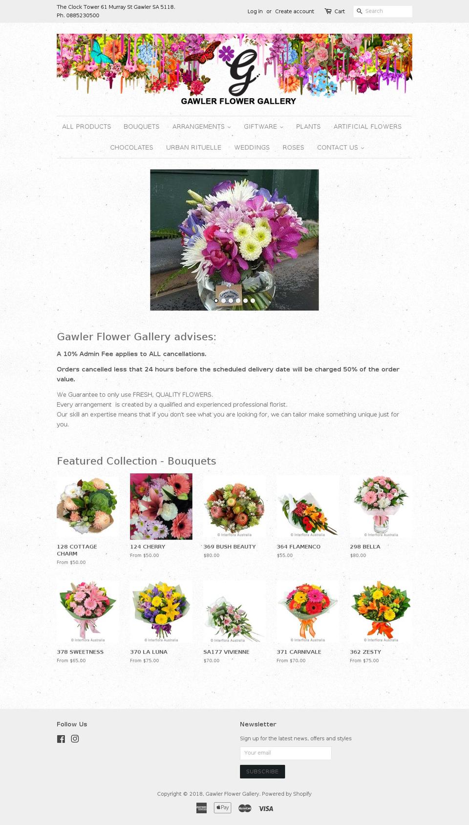 gawlerflowergallery.com.au shopify website screenshot