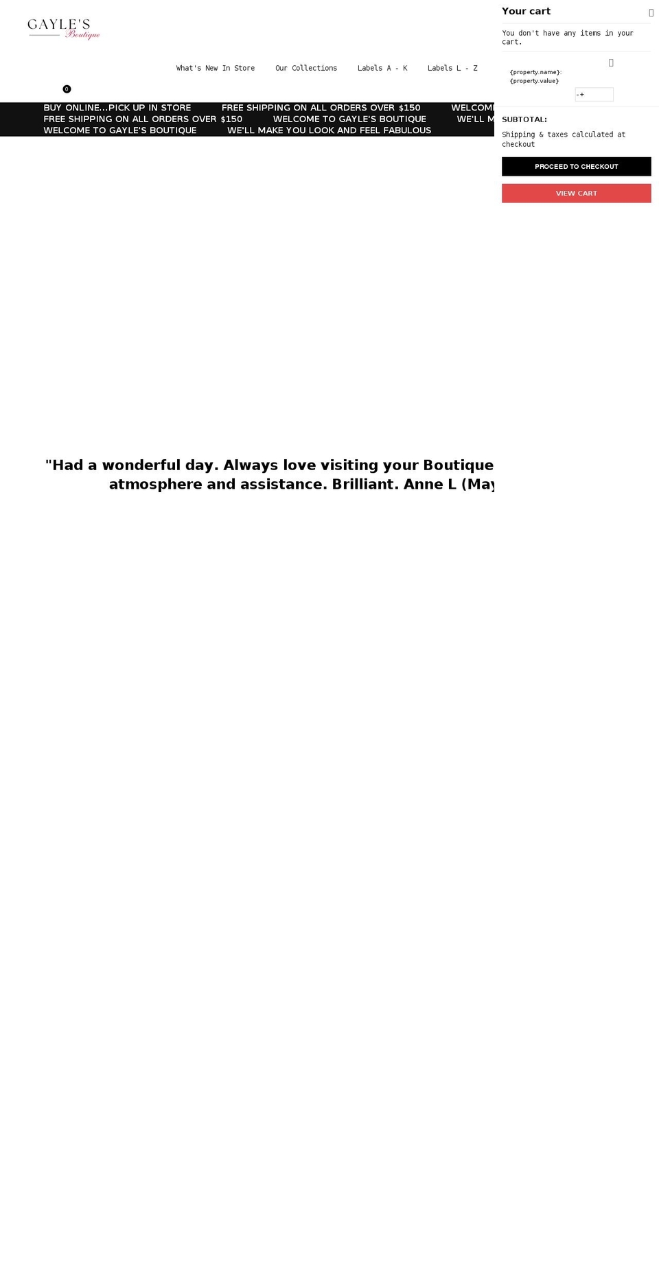 gaylesboutique.com shopify website screenshot