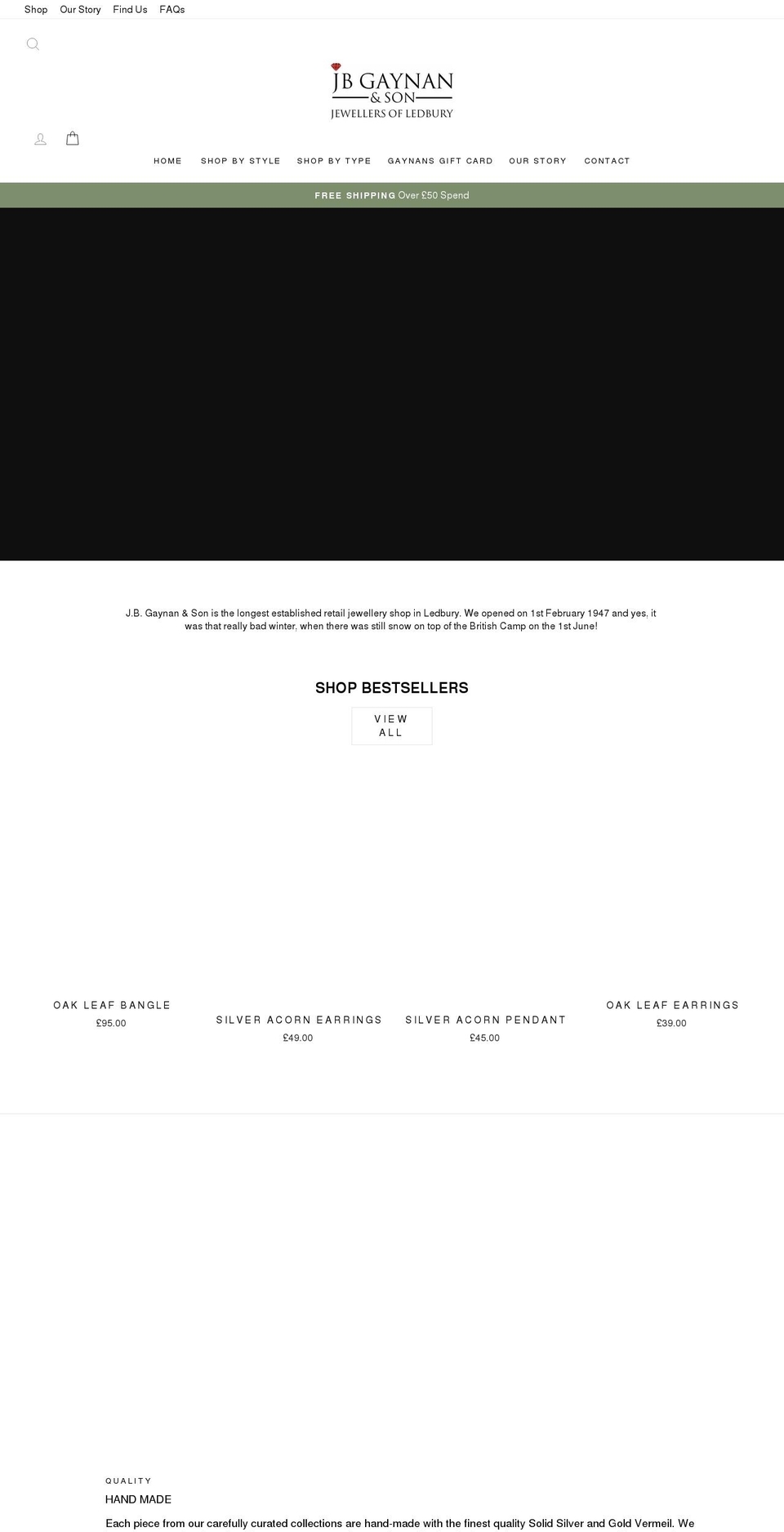 gaynans.co.uk shopify website screenshot