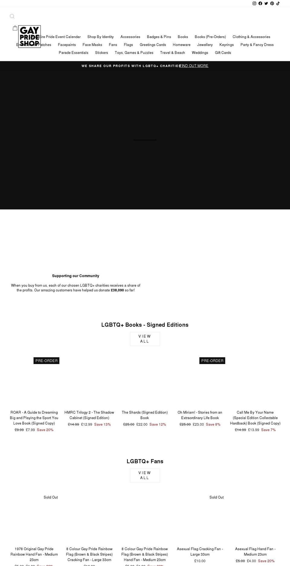 gayprideshop.co.uk shopify website screenshot