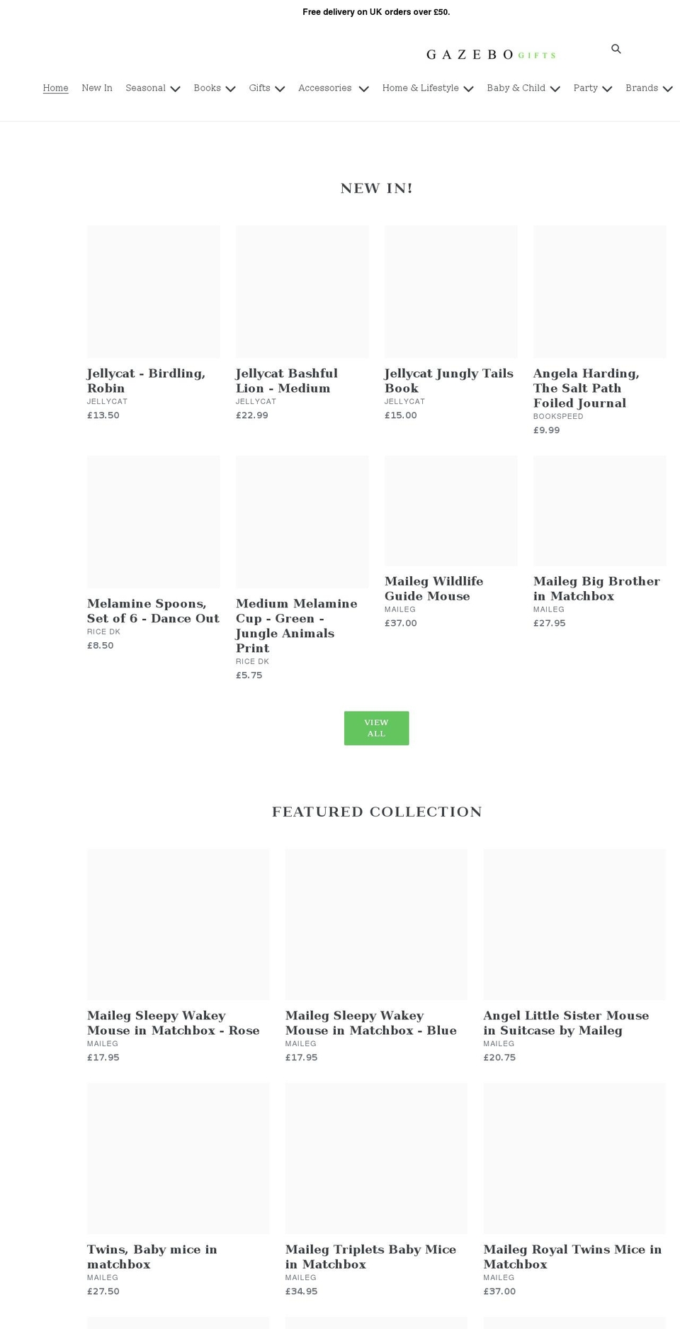 gazebogifts.co.uk shopify website screenshot