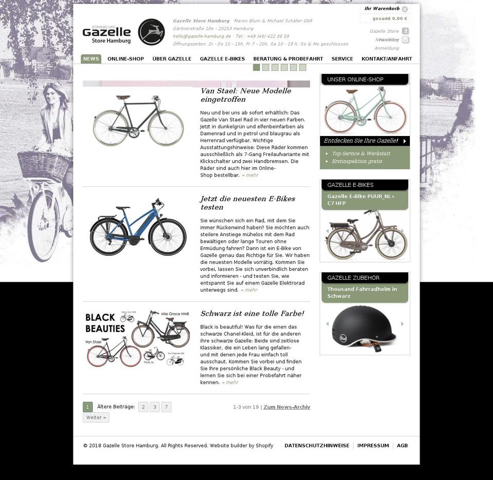 gazelle-ebike.com — Shopify storefront screenshot