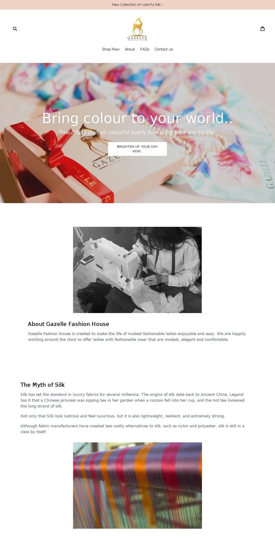 gazellefashionhouse.com — Shopify storefront screenshot