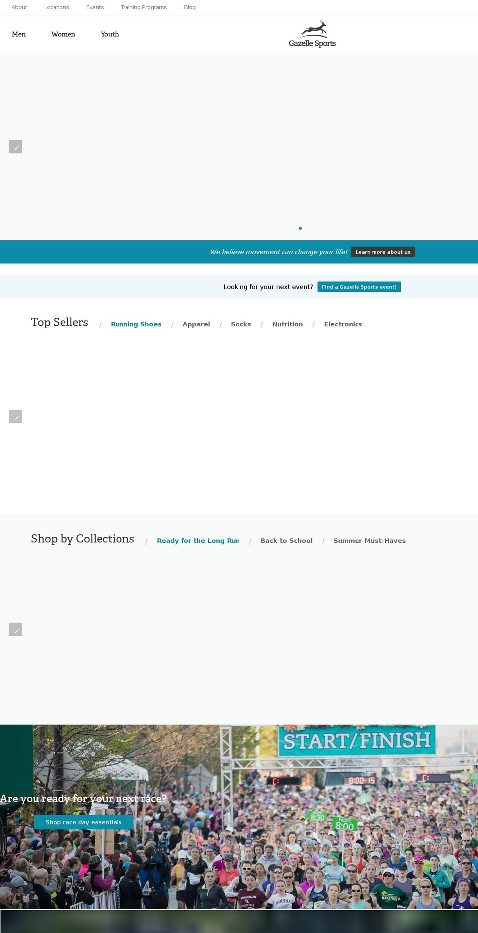 Gazelle Run 1.0.2 Shopify theme site example gazellesports.com