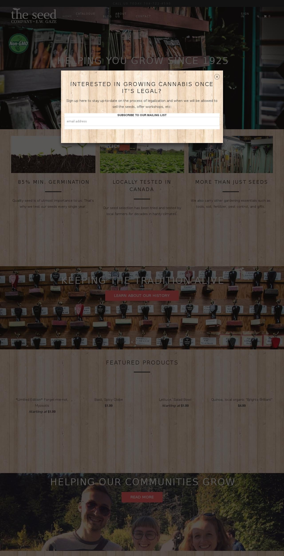 gazeseedcompany.com — Shopify storefront screenshot