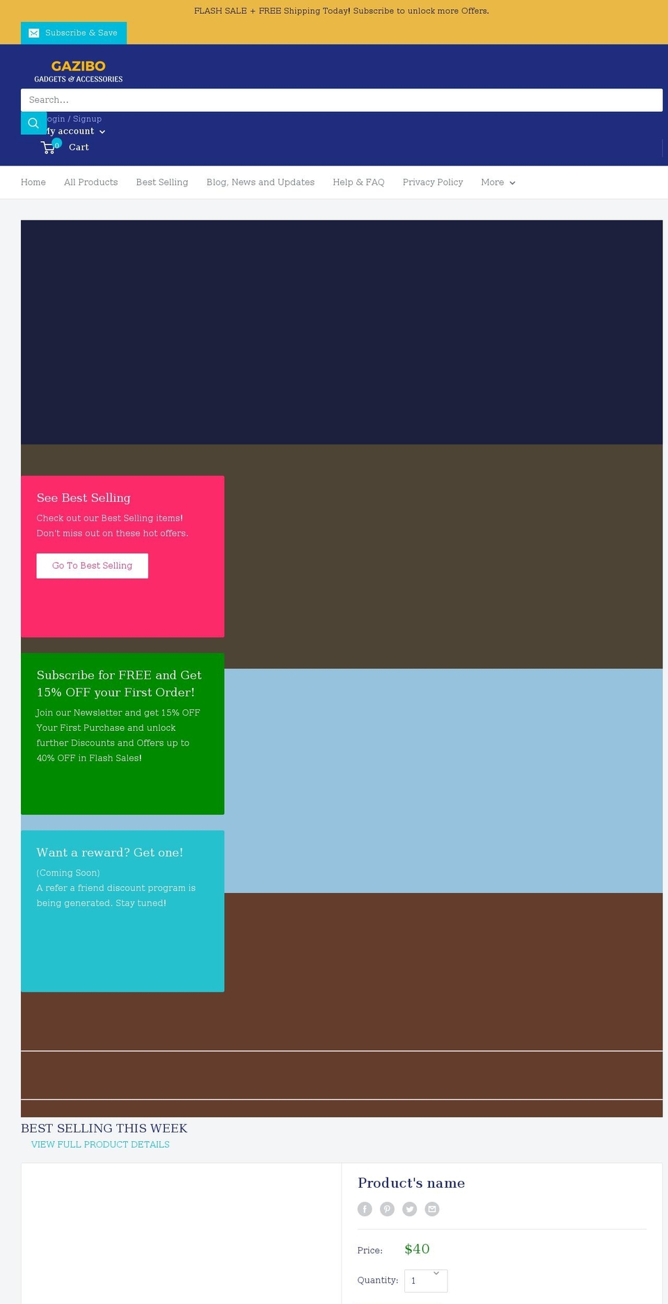 gazibo.com shopify website screenshot