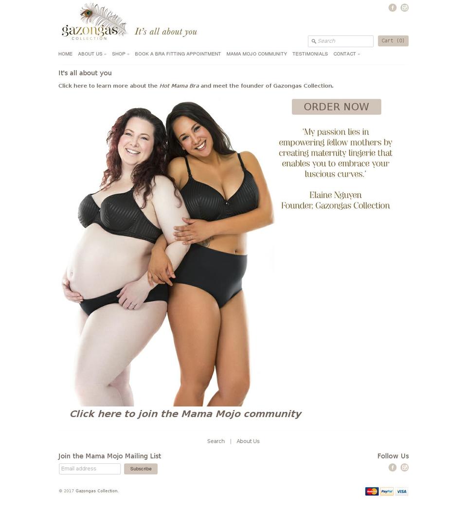 gazongascollection.com shopify website screenshot