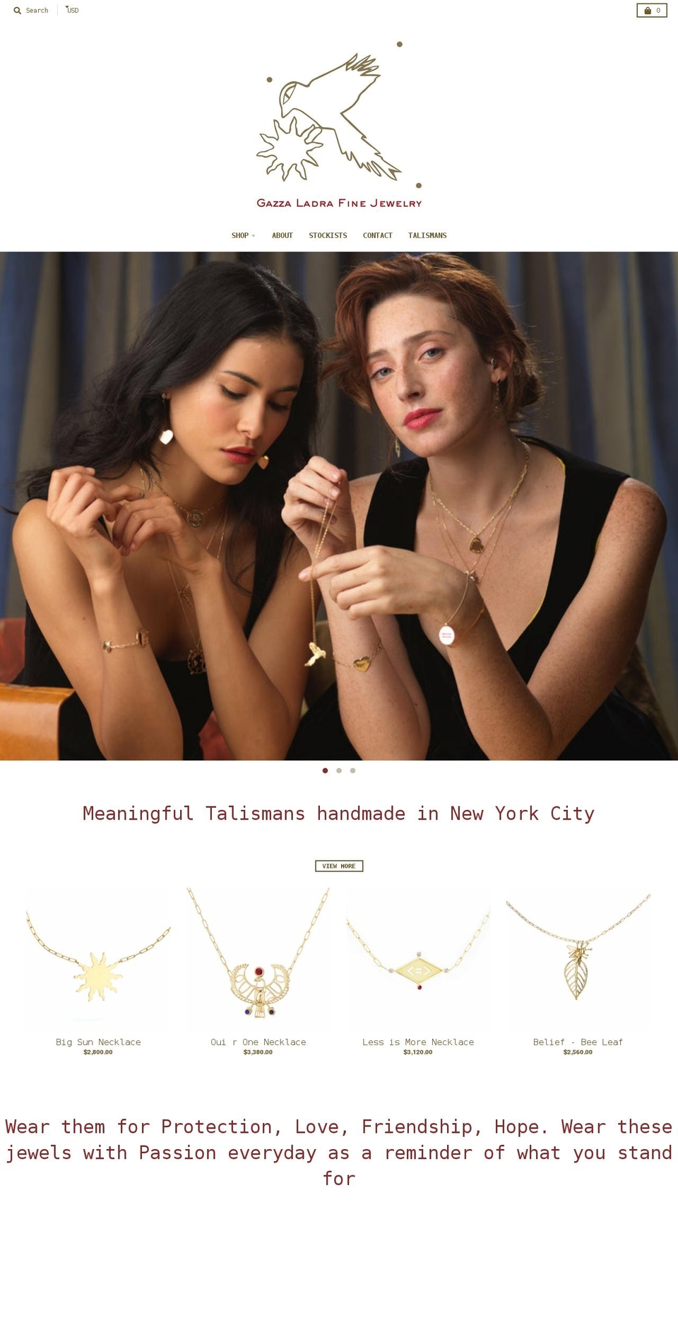 gazzaladrajewelry.com shopify website screenshot