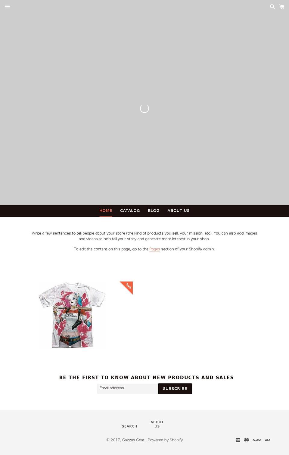 gazzasgear.com shopify website screenshot