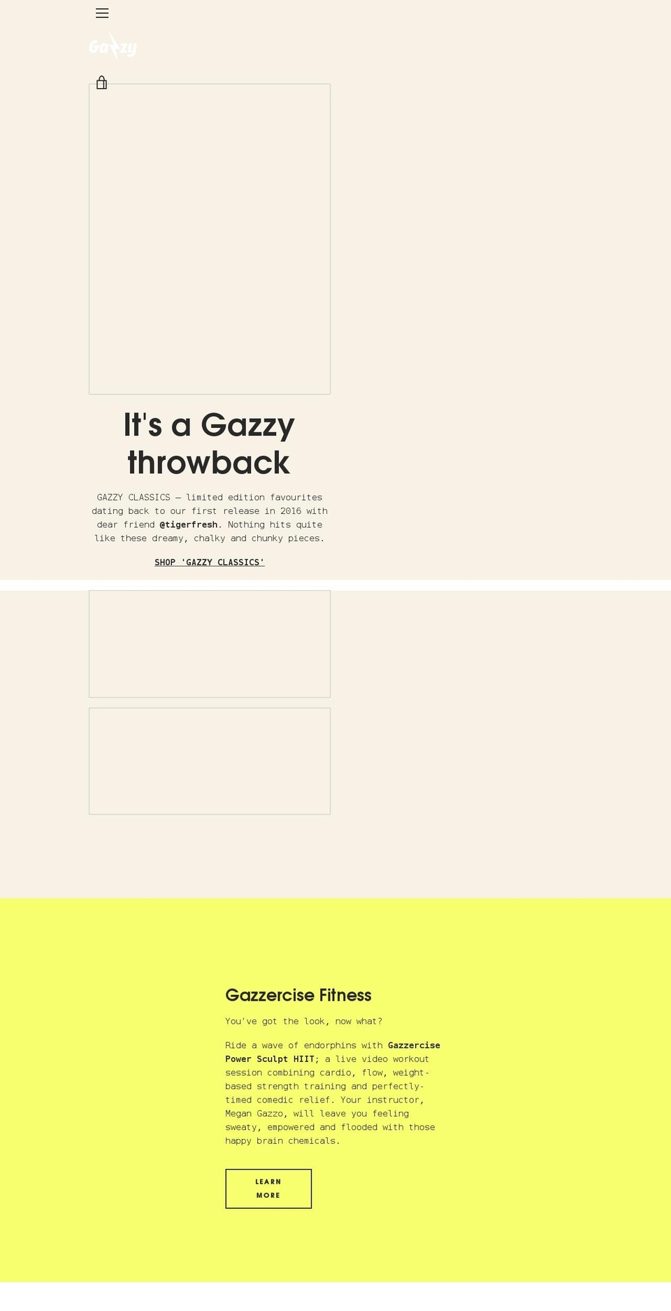 gazzybygazzo.com shopify website screenshot