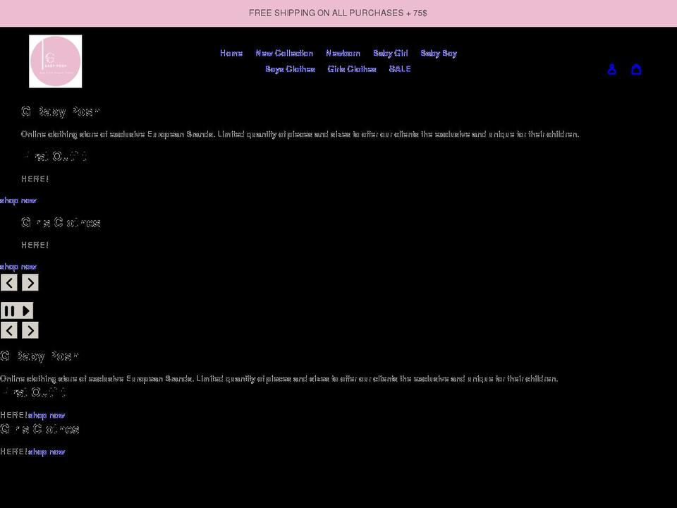 gbabyposh.com shopify website screenshot