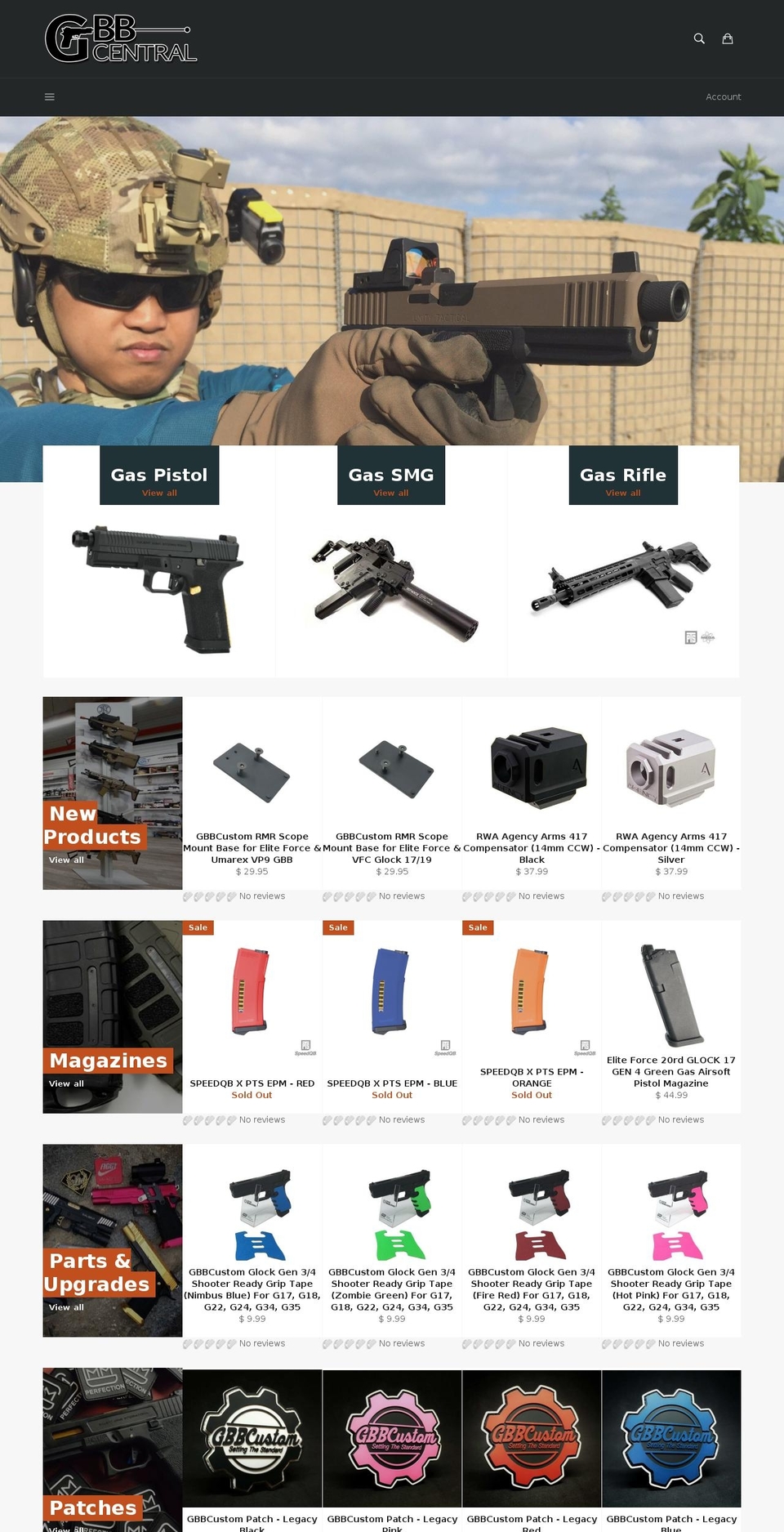 gbbcentral.com — Shopify storefront screenshot