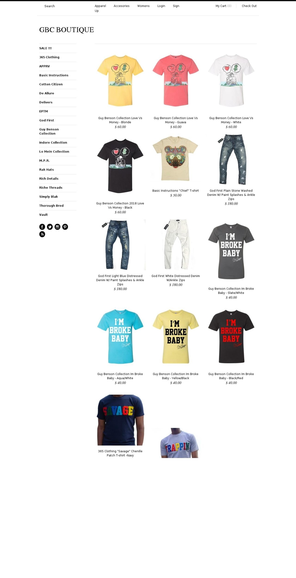 gbcboutique.net shopify website screenshot