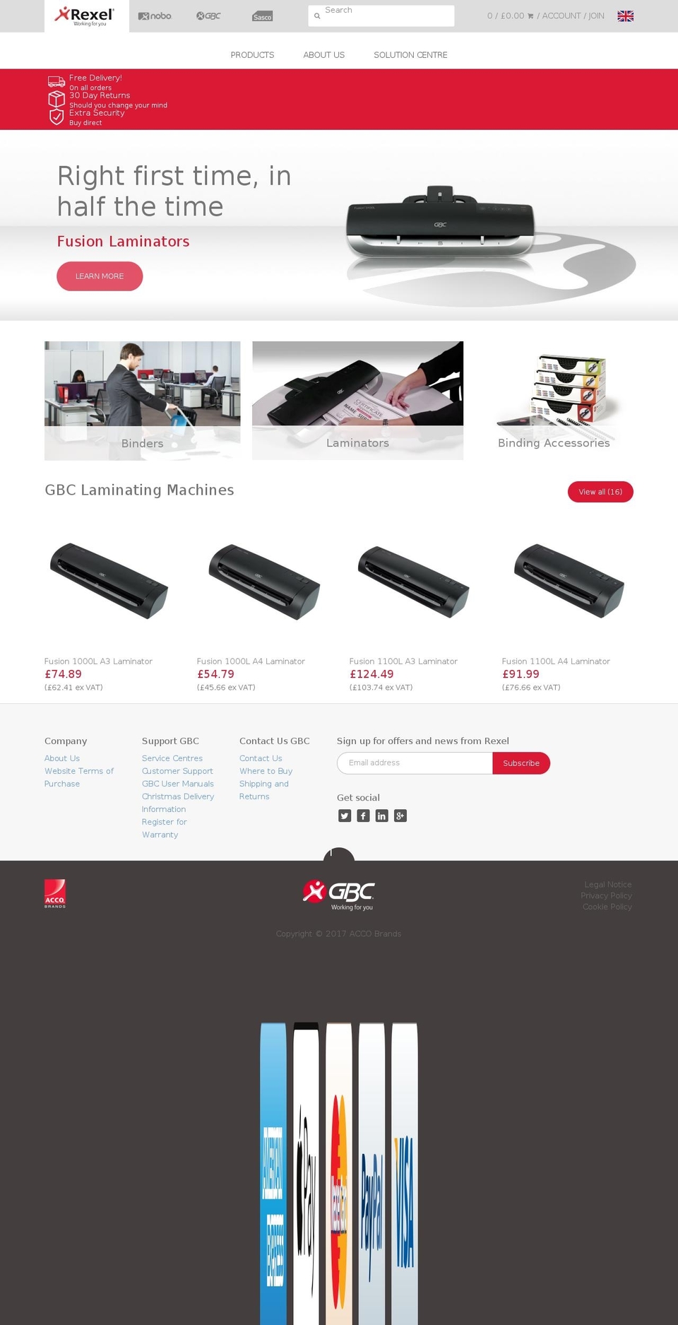 Acco - Rexel - Nobo - GBC Shopify theme site example gbcdk.com