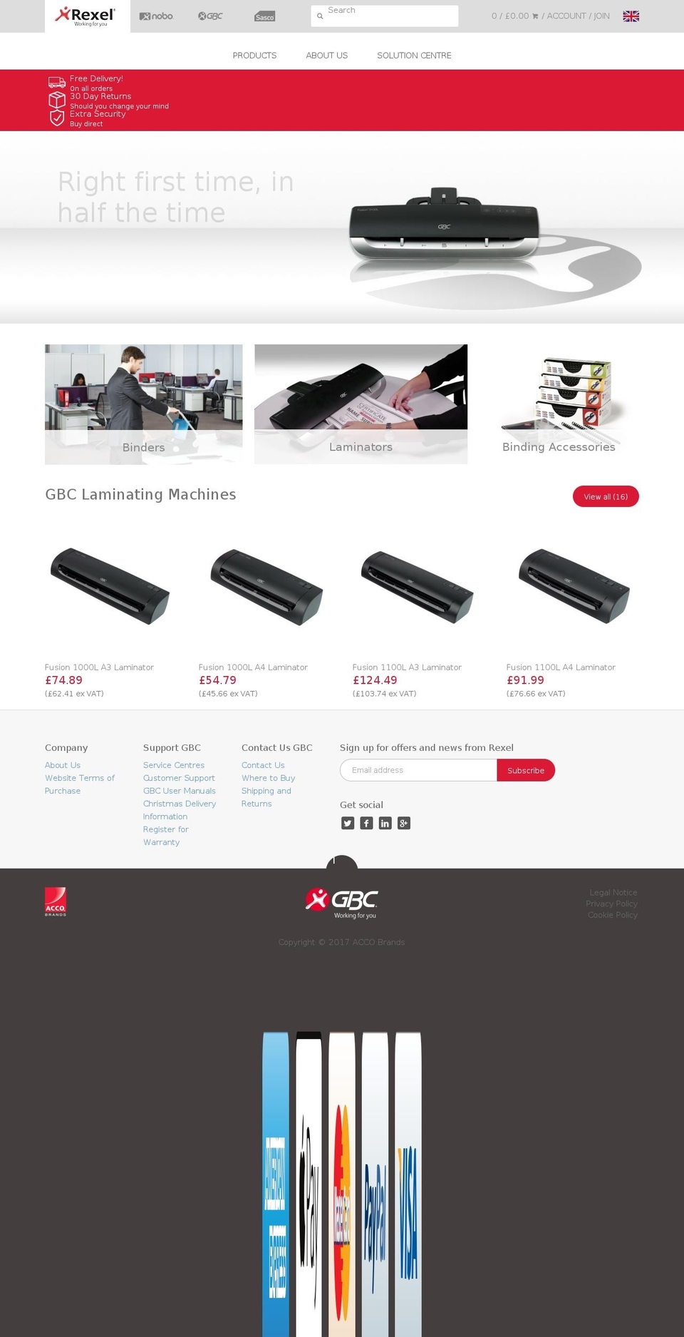 Acco - Rexel - Nobo - GBC Shopify theme site example gbceurope.net