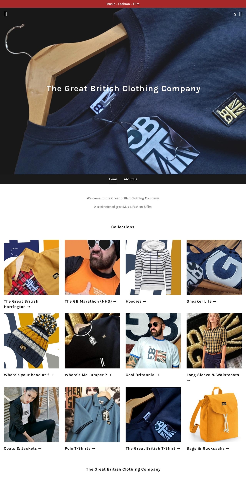 gbclothing.uk shopify website screenshot