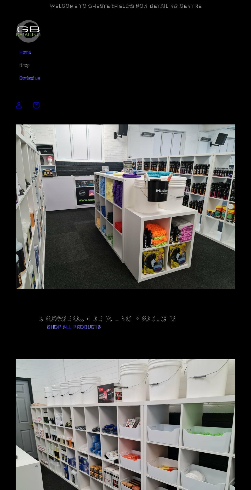 gbdetailing.com shopify website screenshot