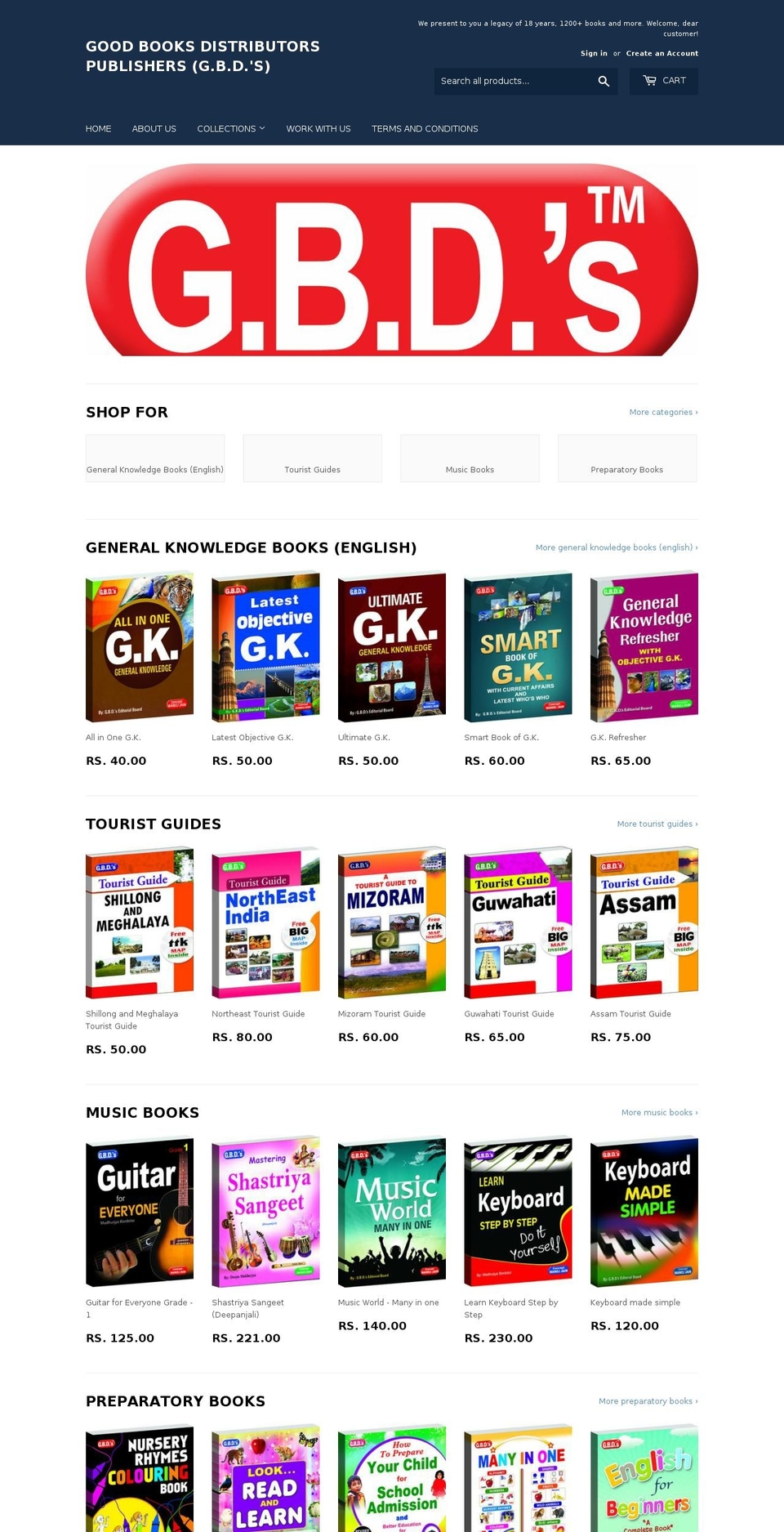 gbdpublishers.com — Shopify storefront screenshot