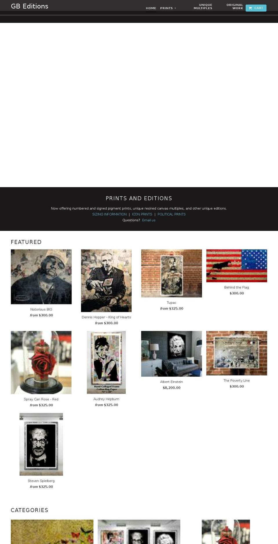 gbeditions.com — Shopify storefront screenshot