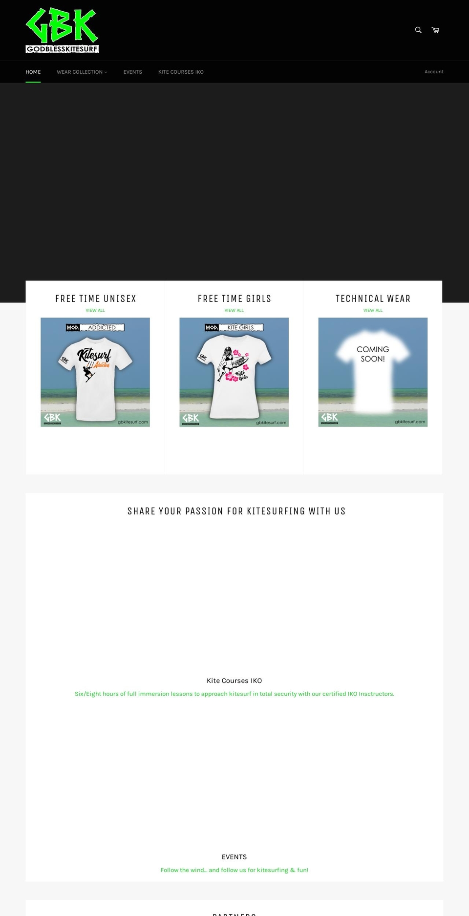 gbkitesurf.com — Shopify storefront screenshot