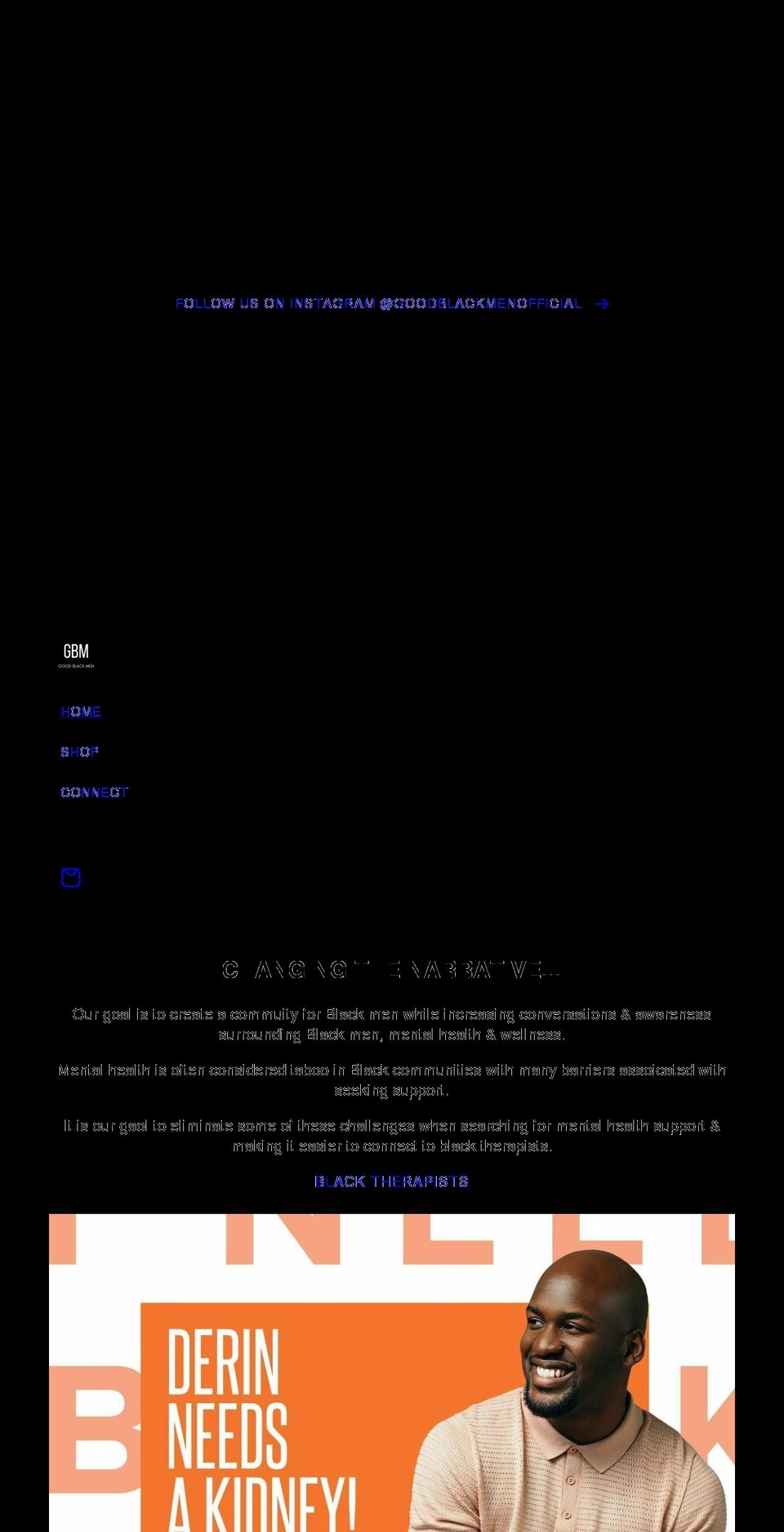gbmofficial.com shopify website screenshot