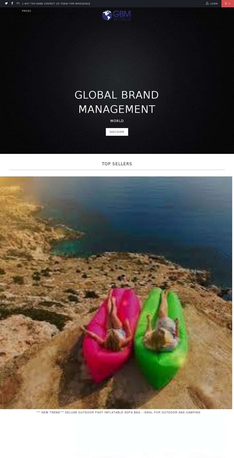 gbmworld.com shopify website screenshot