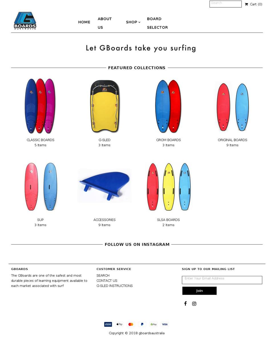 gboards.com.au shopify website screenshot