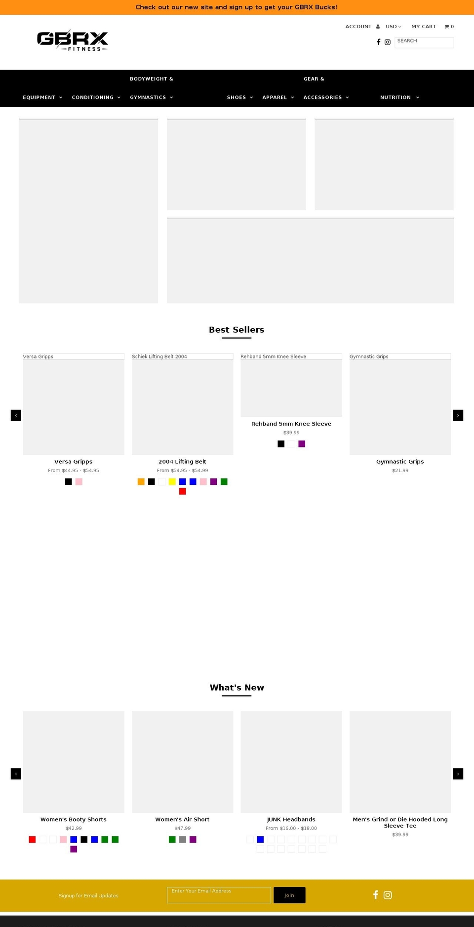 gbrxgear.com — Shopify storefront screenshot