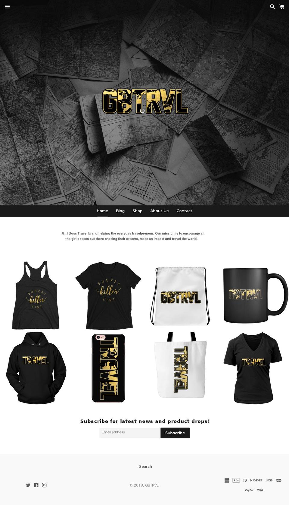 gbtrvl.com shopify website screenshot