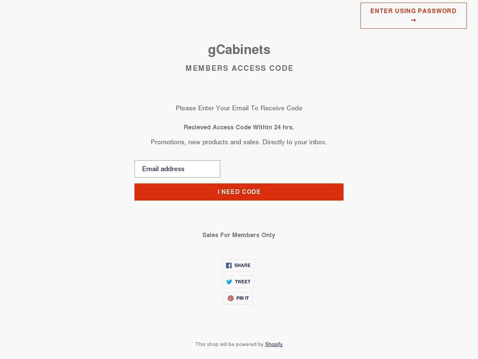 gcabinets.myshopify.com shopify website screenshot