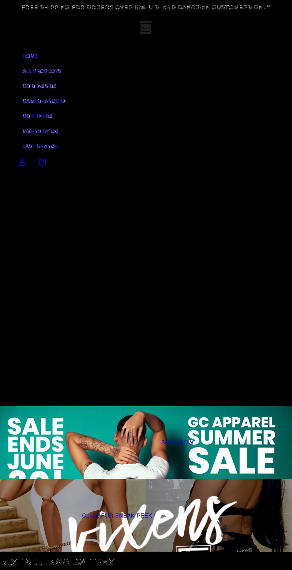 gcapparelshop.com shopify website screenshot