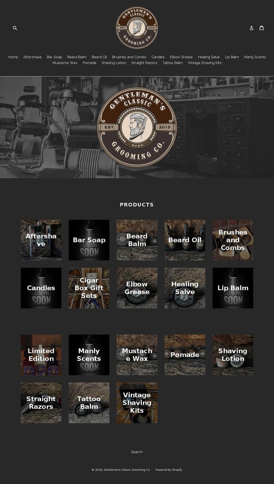 gcgrooming.com shopify website screenshot