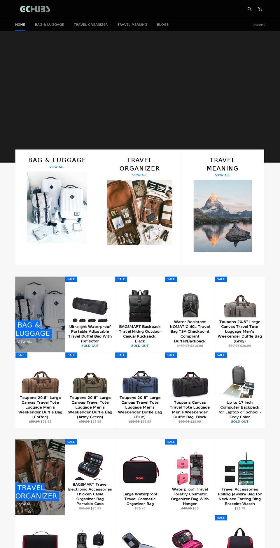 gchubs.com — Shopify storefront screenshot