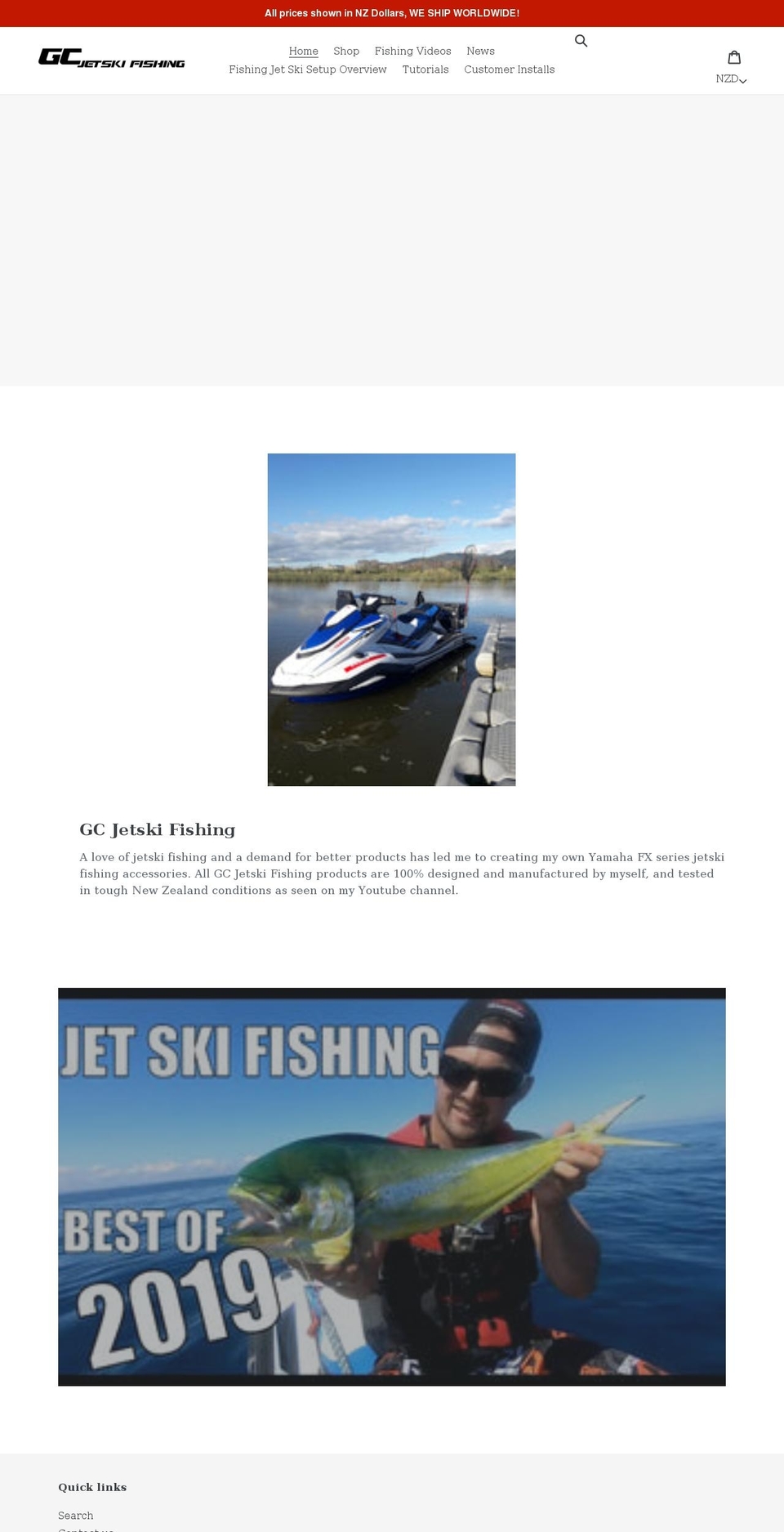 gcjetskifishing.com shopify website screenshot