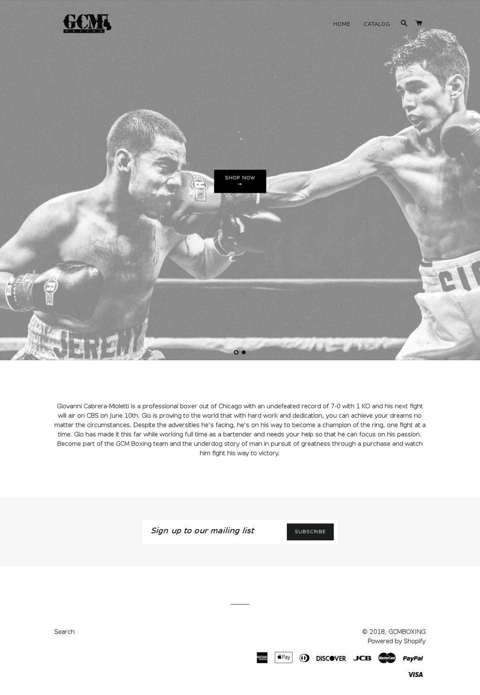 gcmboxing.com — Shopify storefront screenshot