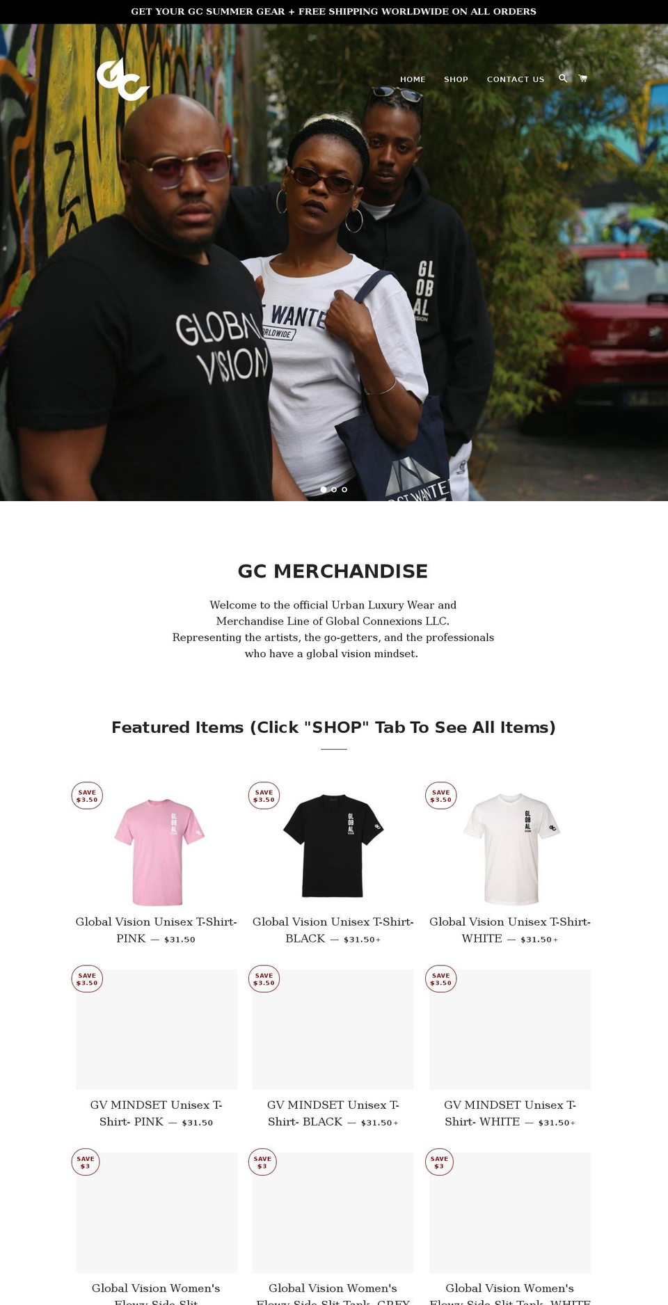 gcmerchandise.com — Shopify storefront screenshot