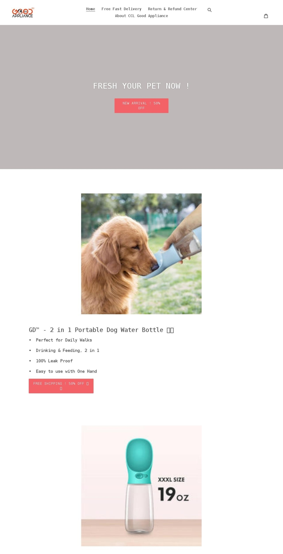 gdappliance.com shopify website screenshot