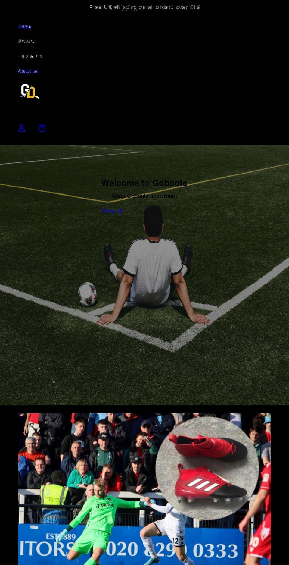 gdboots.com shopify website screenshot